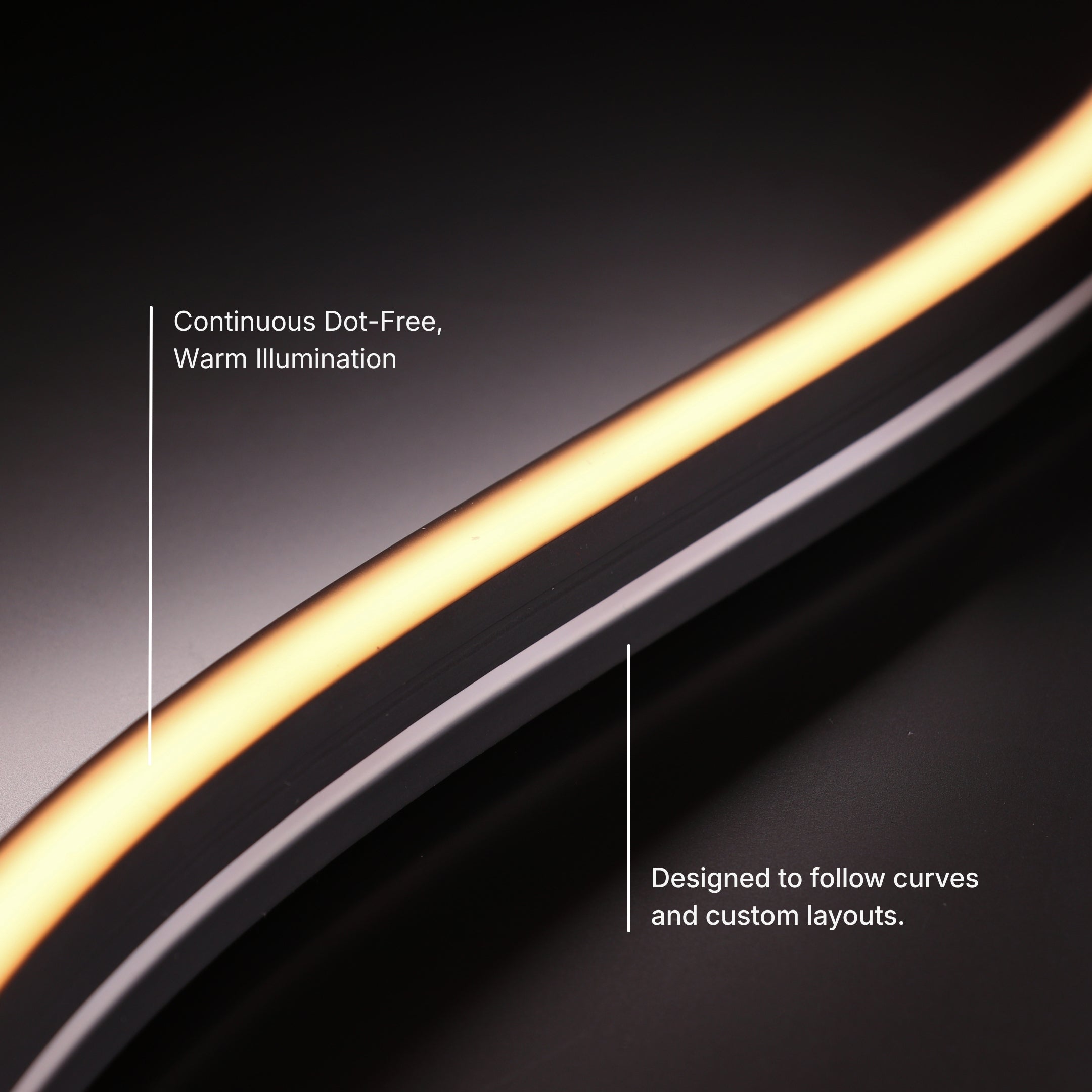 12x20mm Black Neon - Warm White Per Meter (24V)
