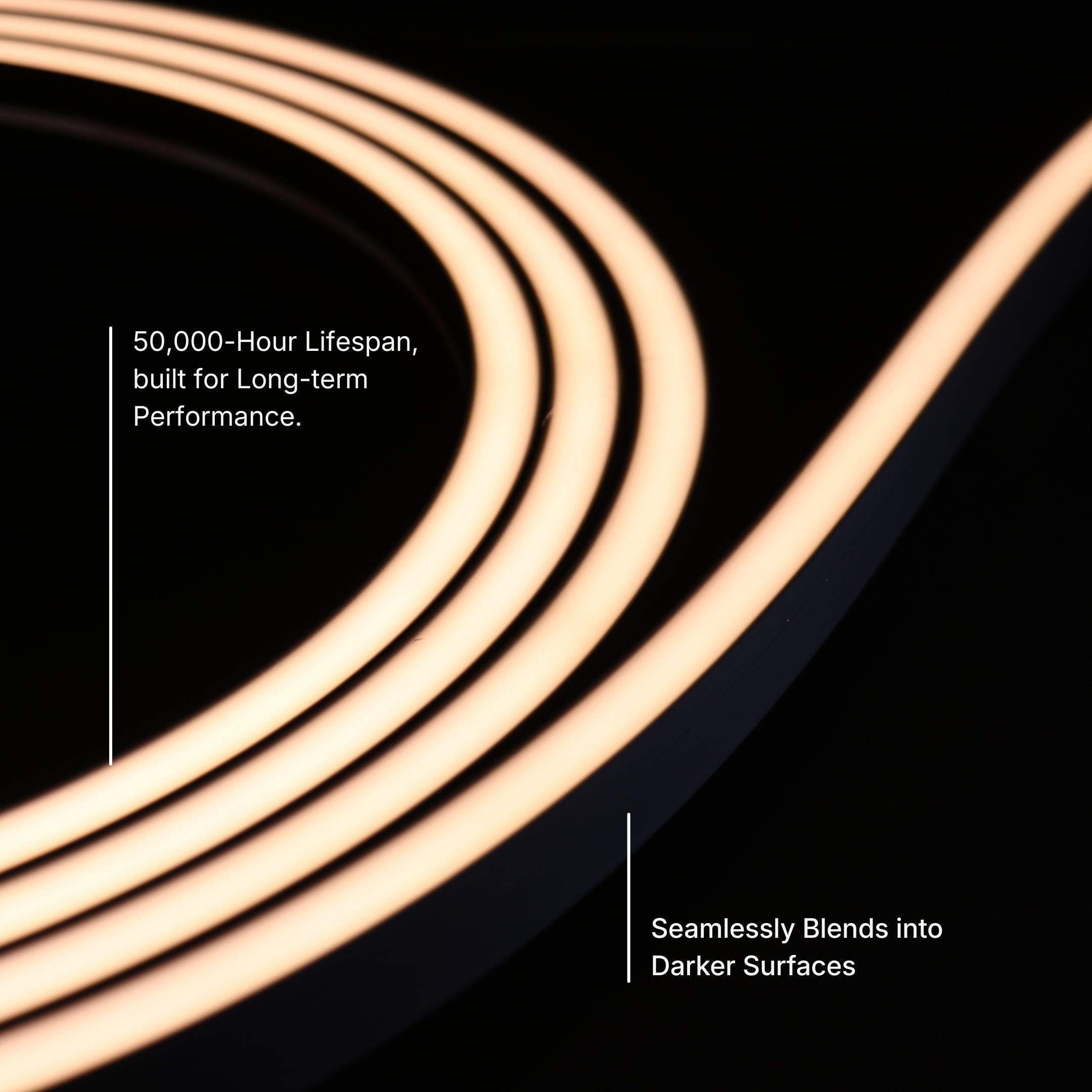 12x20mm Black Neon - Warm White Per Meter (24V)