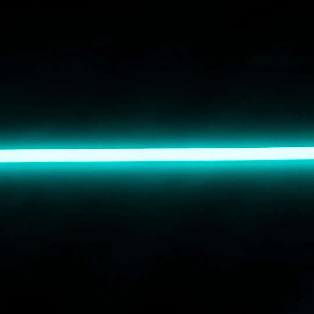 Glowing turquoise Flex Neon light streak with vertical bending for ELG 12V Mars Green product