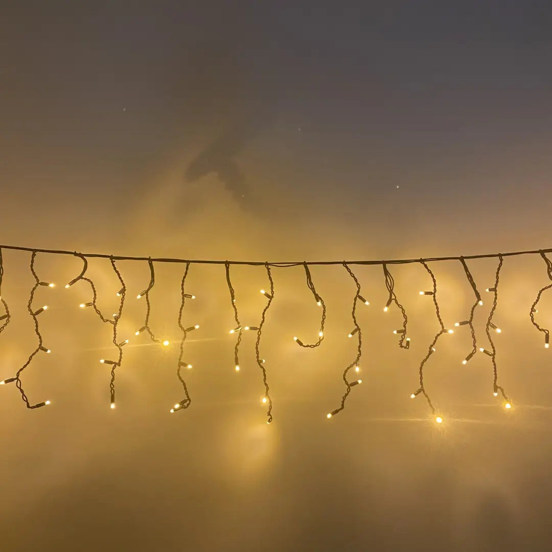 5M Icicle Warm White Fairy Lights with 0.3M & 0.5M Dropper - Fairy Lights