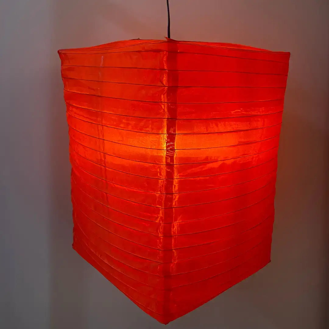 Lantern - 35cm Rectangle Red - Festoon Bulbs