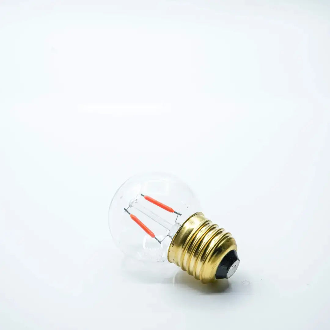 Bulb E27 G45 Clear Red Double Filament - Festoon Bulbs