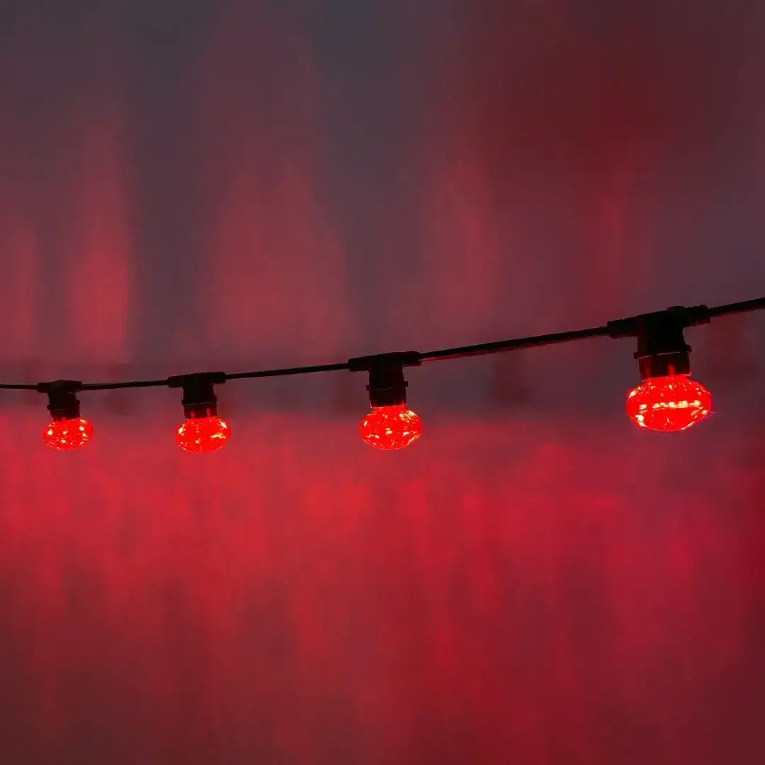 Cabochon Red Flat Festoon Lighting Per Meter (0.5m Spacing) - Festoon Lighting