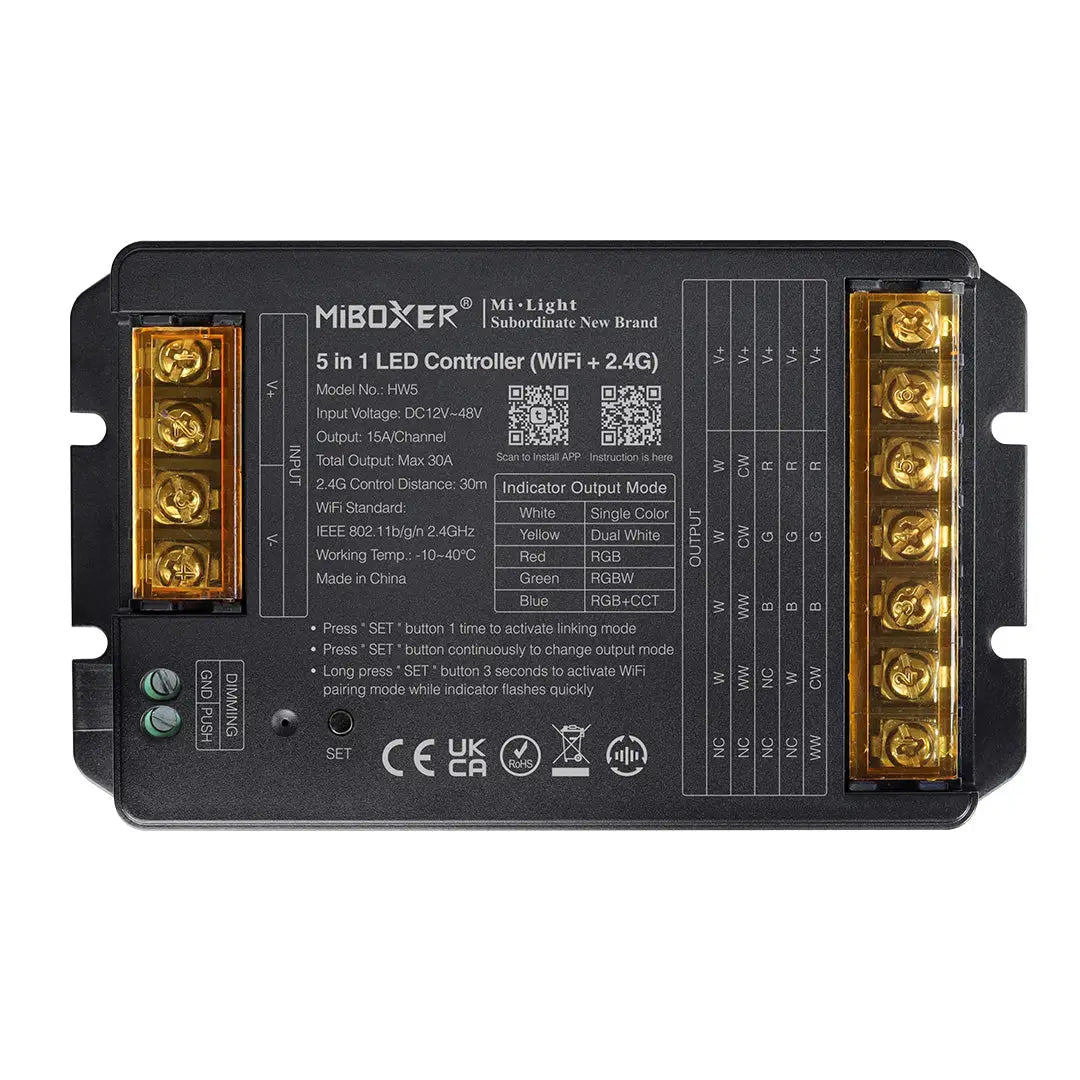 Indoor 5-in-1 LED Controller (WiFi + 2.4G) – Max Output 30A - Accessories