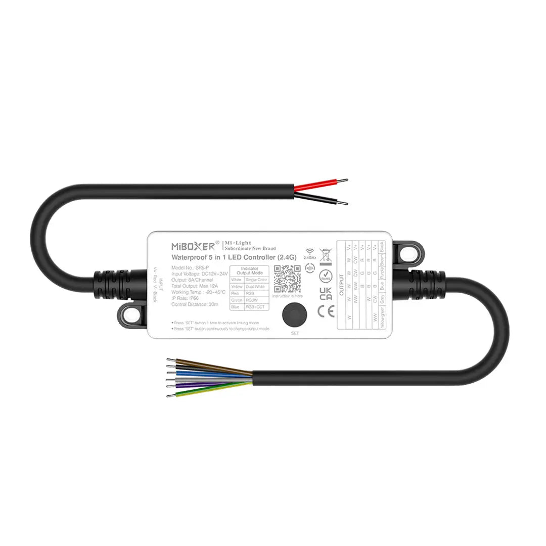 Waterproof 5-in-1 LED Controller (WiFi + 2.4G) – Max Output 12A - Accessories