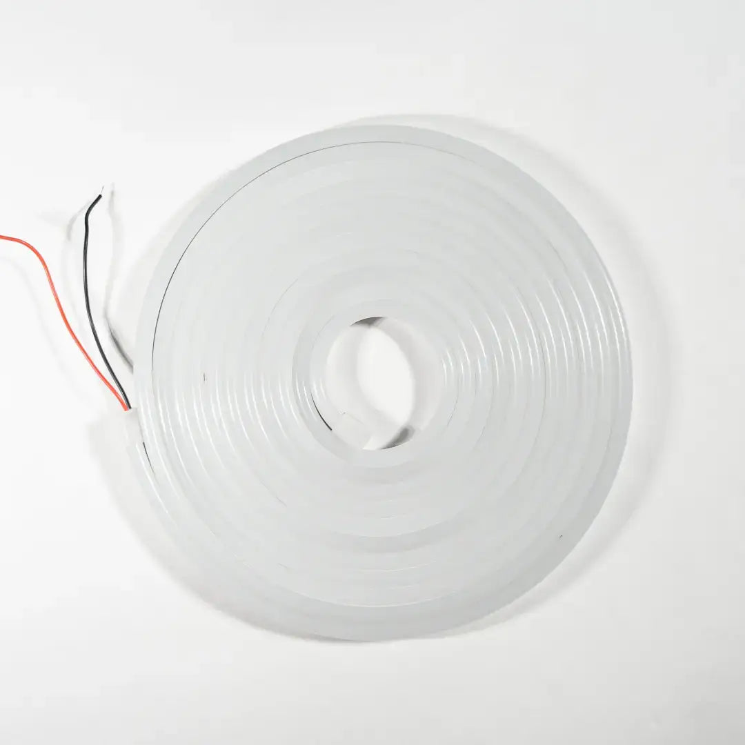 White circular LED neon flex strip with ribbing pattern for flexible neon architectural strips in pure white 6000K