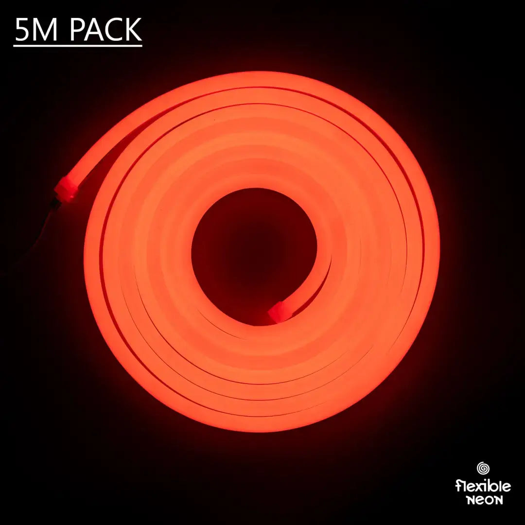 Flexible neon LED strip coiled in a circular shape for Fire Truck Red neon lighting