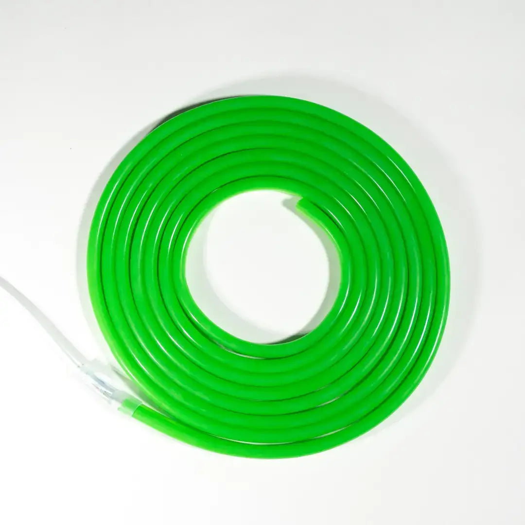 Bright green neon-style flexible tube PVC Flex 8x10x16 with 12V LED driver for lighting