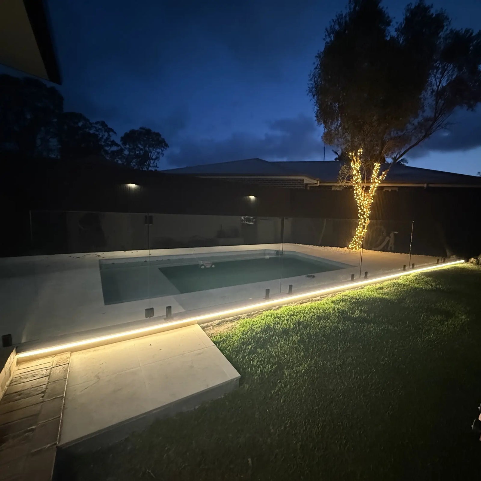 Poolside Glow – Residential and Fairy Light Tree