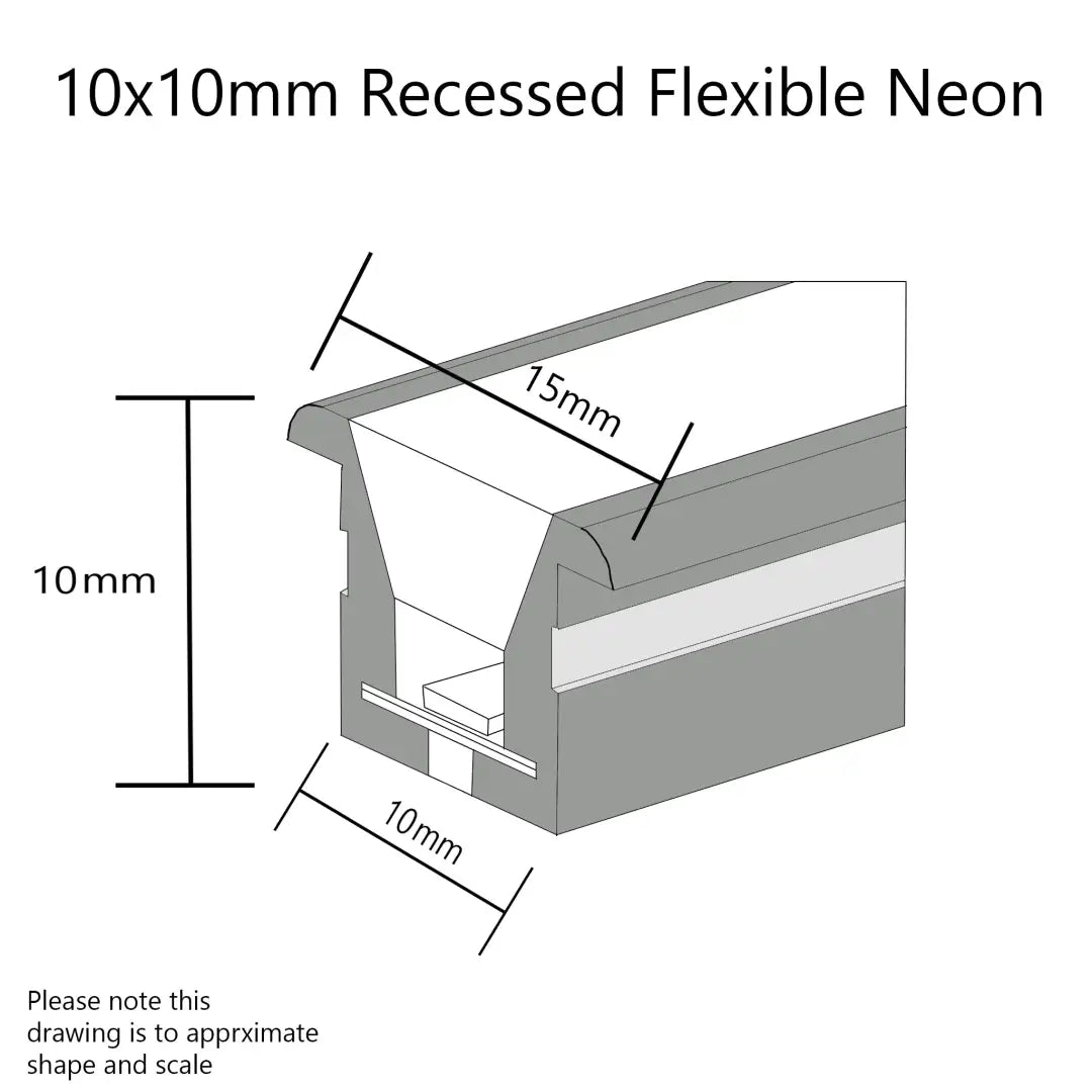 10x10mm Recessed Flexible (Mtr) Natural White - Flexible