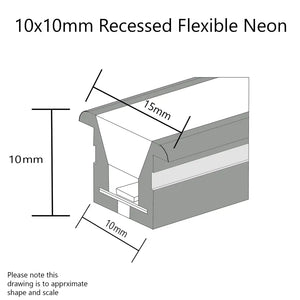 10x10mm Recessed Flexible (Mtr) Natural White - Flexible