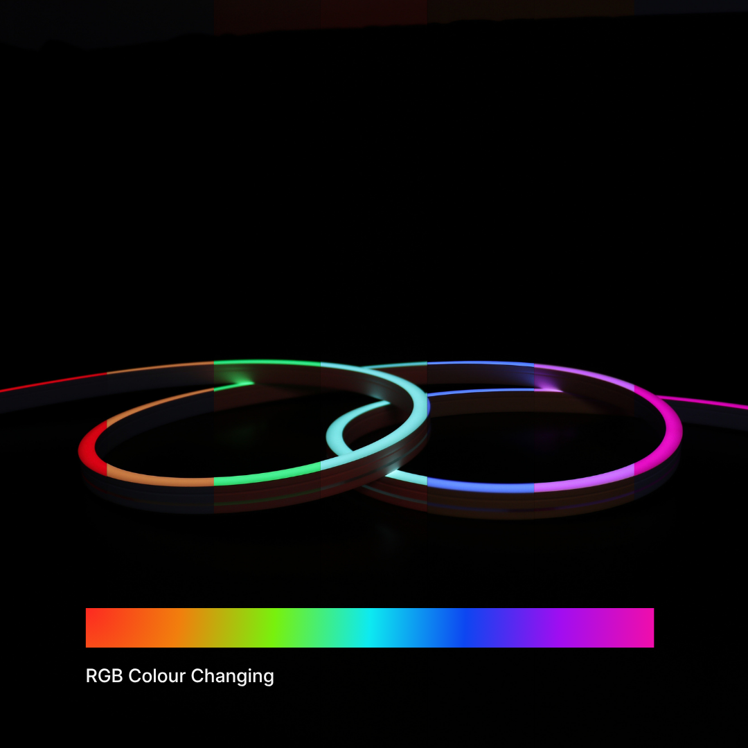 12x20mm Long Distance Flex Neon - RGB Warm White Per Meter (48V)