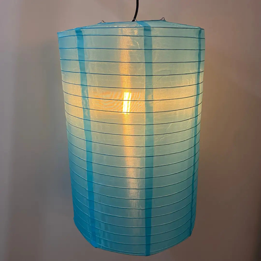 Lantern - 35cm Cylinder Turquoise - Festoon Bulbs