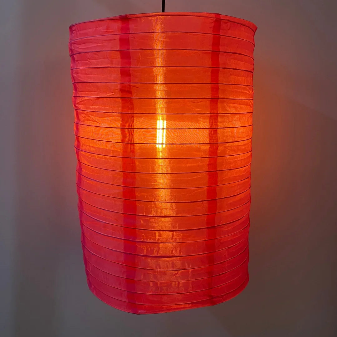 Lantern - 35cm Cylinder Pink - Festoon Bulbs