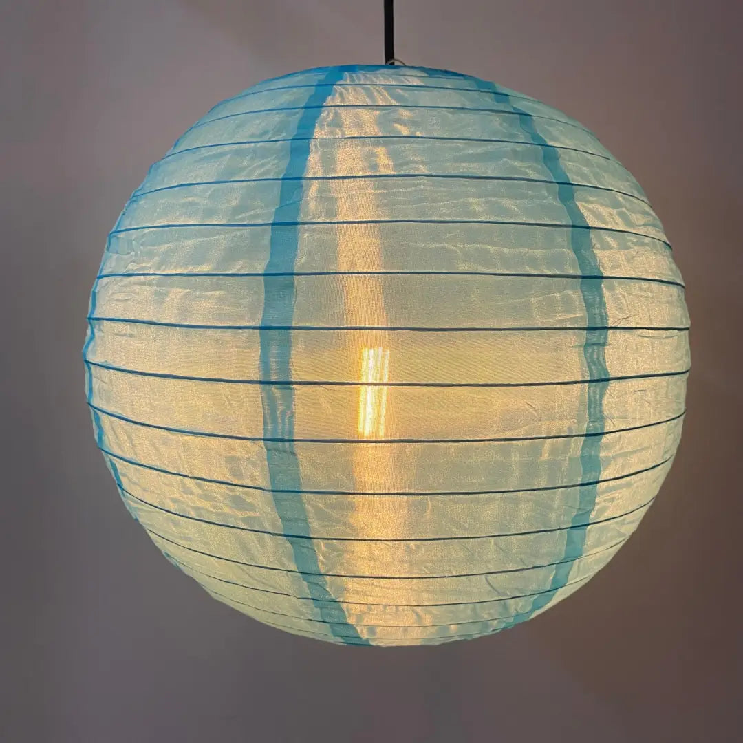 Lantern - 35cm Round Turquoise - Festoon Bulbs