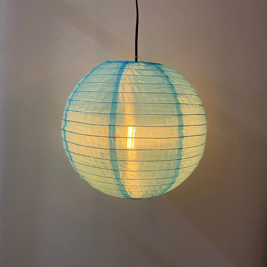 Lantern - 35cm Round Turquoise - Festoon Bulbs