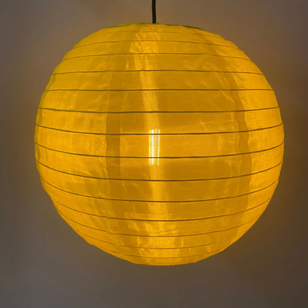 Lantern - 35cm Round Yellow - Festoon Bulbs