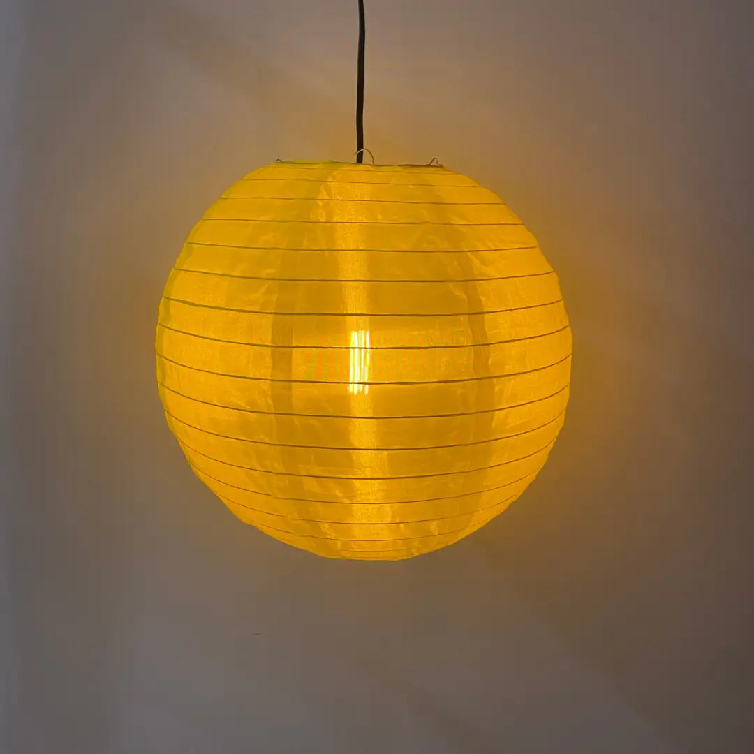 Lantern - 35cm Round Yellow - Festoon Bulbs