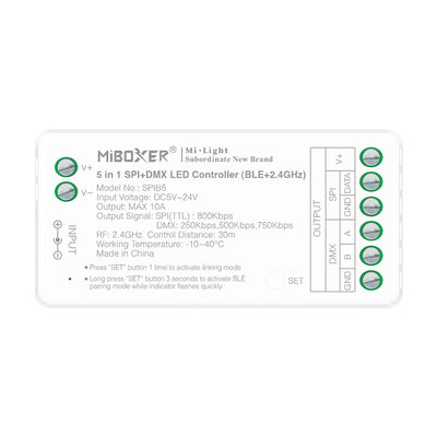 MiBoxer 5 in 1 SPI+DMX LED Controller (BLE+2.4G)