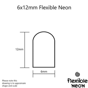 Technical diagram of flexible neon profile in Jacaranda Purple architectural strips