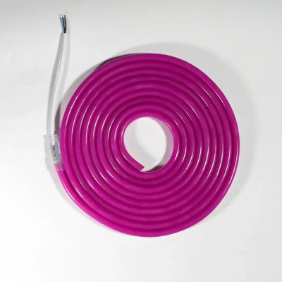 Pink neon flex tube with exposed wiring, ideal for flexible neon LED strip lighting