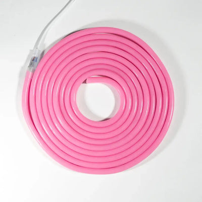 Pink neon flex rope light with pre-soldered ends, perfect for flexible neon LED strip decor