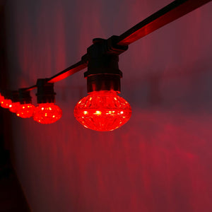 Cabochon Red Flat Festoon Lighting Per Meter (0.5m Spacing)