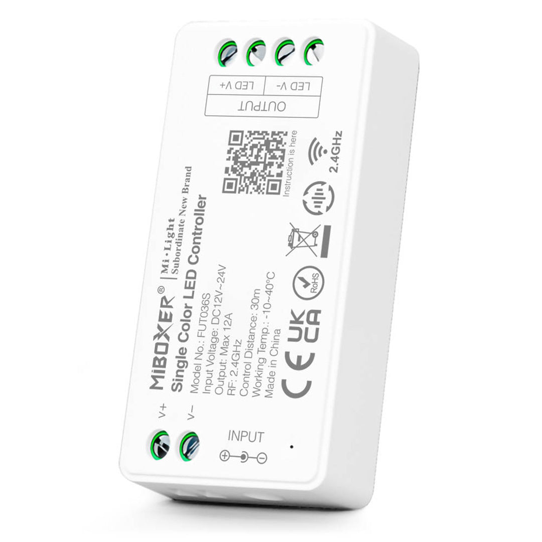 MiBoxer RF Wireless LED Dimmer Controller (2.4G) – Max Output 12A