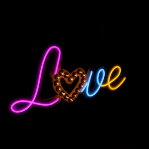 Love with E14 Bulb Sign