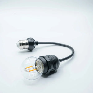 Black E27 Dropper- 20cm - Festoon Bulbs