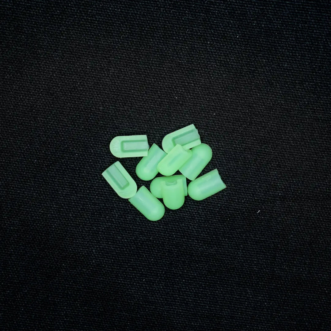 Mint green plastic cord locks for coloured end caps in emerald green for flex neon installation