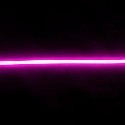 Glowing horizontal pink flex neon for architectural neon and product lighting displays