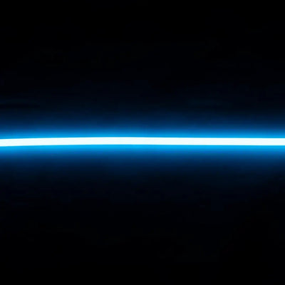 Thin glowing blue flex neon line for architectural neon or vertical bending projects