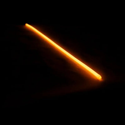 Glowing orange flex neon beam for architectural applications and product lighting