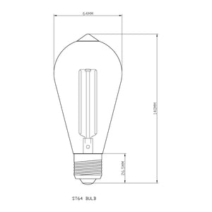 Bulb E27 ST64 Clear 1800K Quad Filament