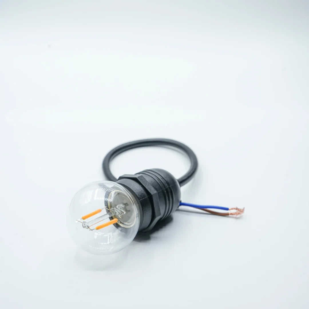 E27 IP44 Black Socket - Festoon Bulbs