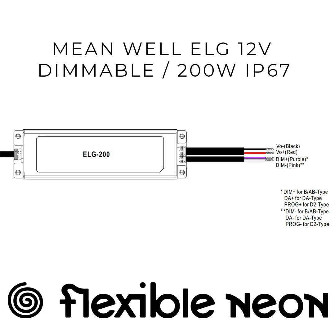 Mean Well ELG 12V Dimmable / 200W IP67 - Accessories