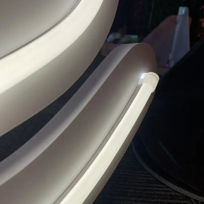 White LED light strip with soft glow and coloured end caps for 8x16 flex neon installation