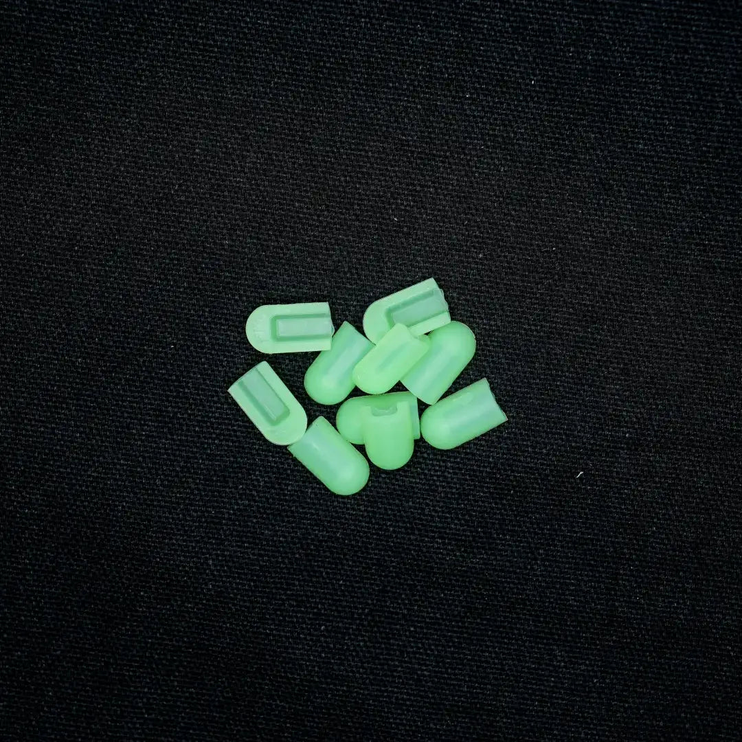 Mint green plastic cord locks for flex neon installation, perfect coloured end caps for 8x16 end caps pack