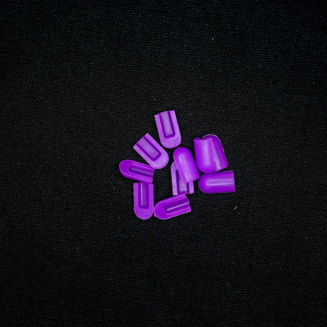 Coloured end caps in Jacaranda Purple arranged in a circle for 8x16 flex neon applications