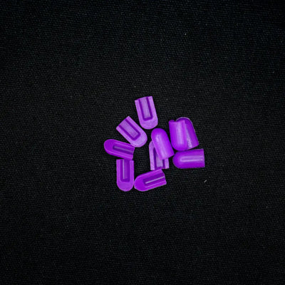 Coloured end caps in Jacaranda Purple arranged in a circle for 8x16 flex neon applications