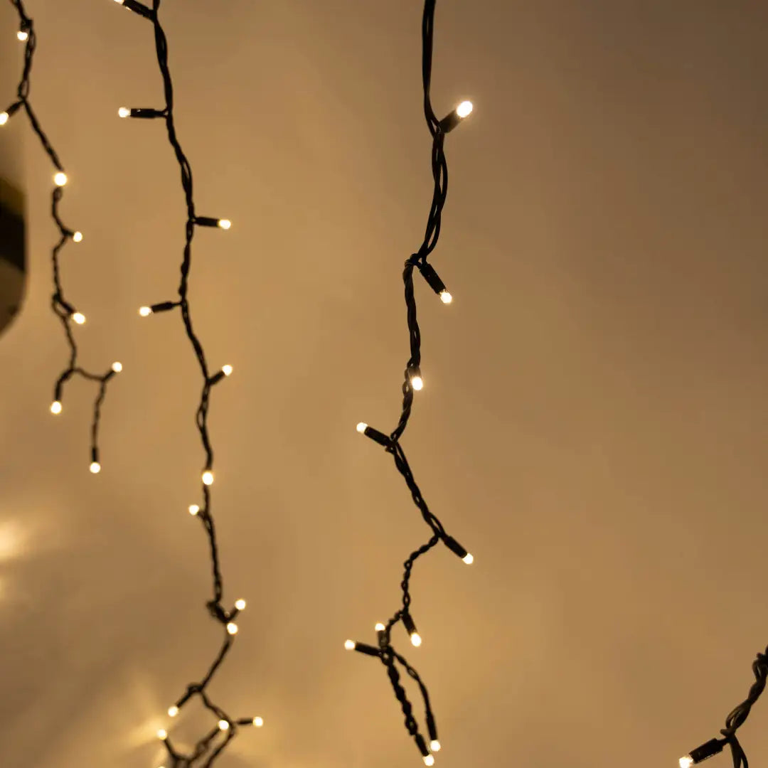 Warm White Curtain Fairy Lights with 1m Dropper