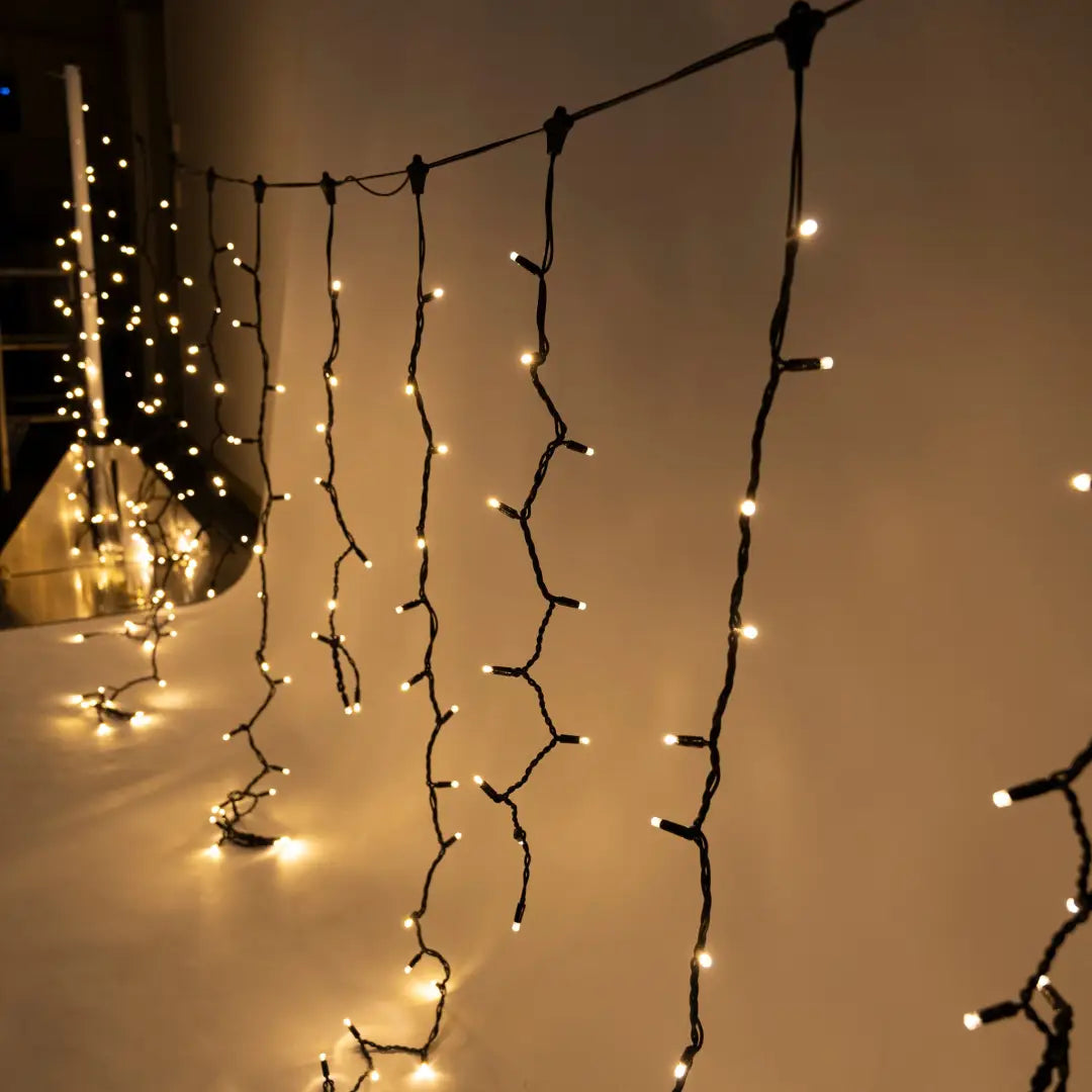 5M Icicle Warm White Fairy Lights with 2M Dropper - Fairy Lights