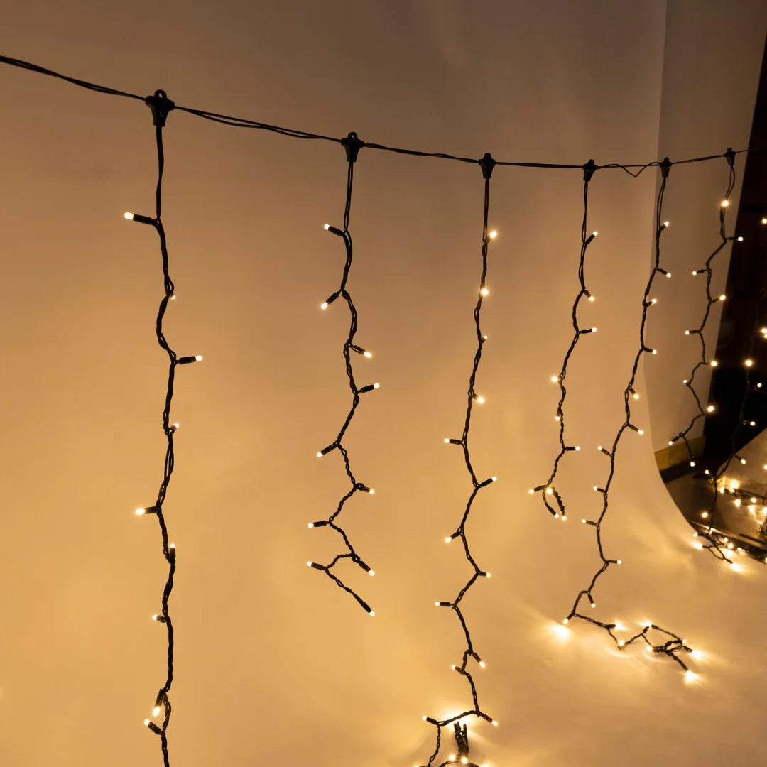 20M Icicle Warm White Fairy Lights (1M & 2M Dropper) with Led Driver - Fairy Lights