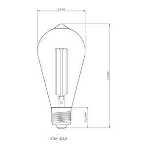 Bulb E27 ST64 Clear 1800K Quad Filament - Festoon Bulbs
