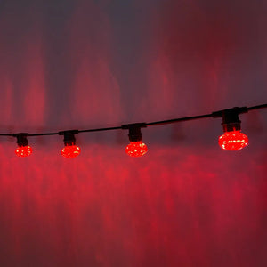 Cabochon Red Flat Festoon Lighting Per Meter (0.5m Spacing) - Festoon Lighting