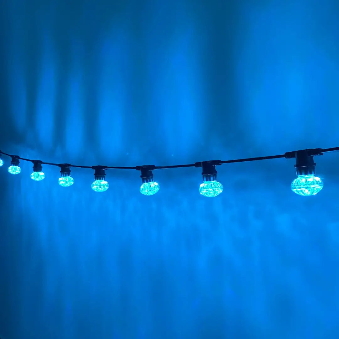 Cabochon Cyan Flat Festoon Lighting Per Meter (0.5m Spacing) - Festoon Lighting