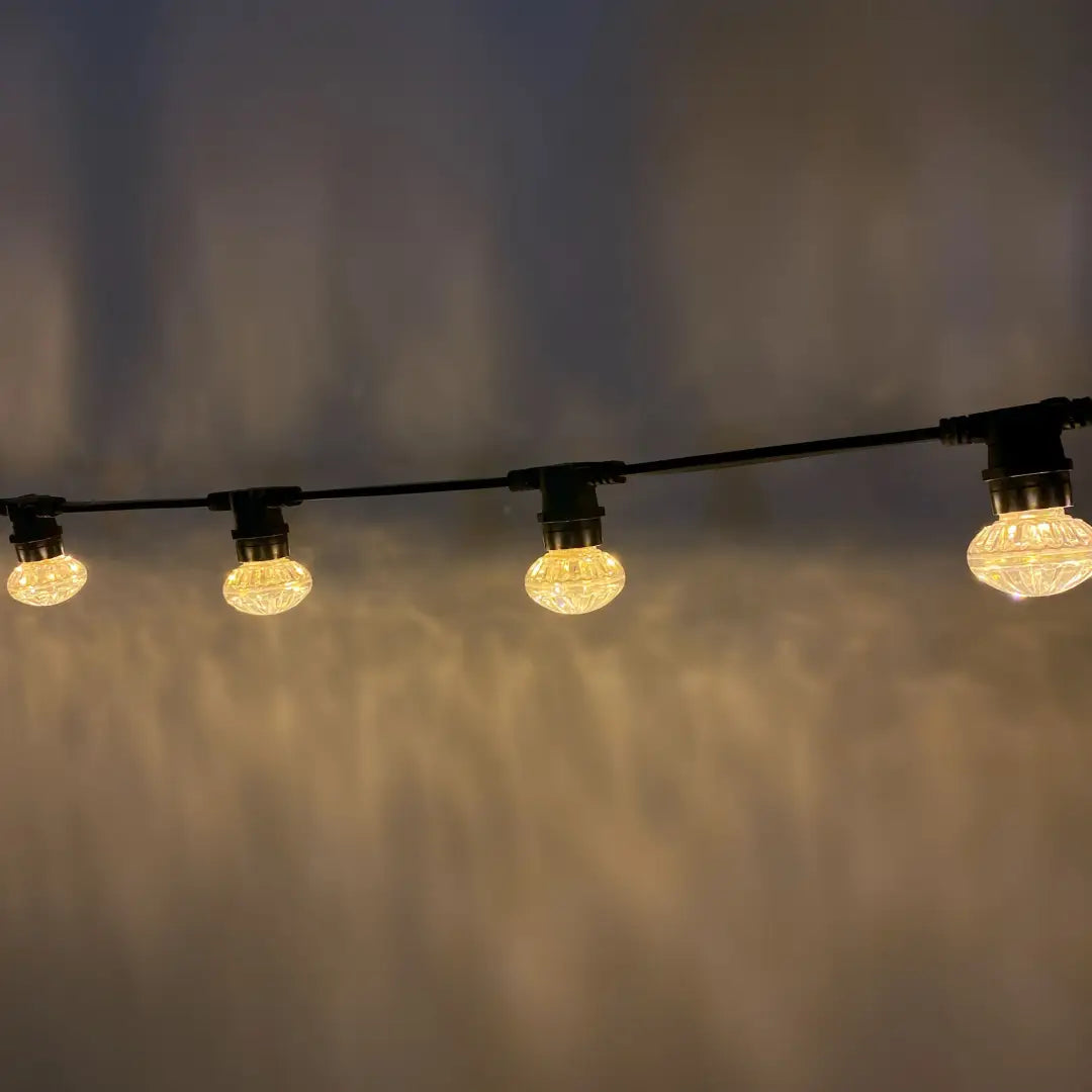 50m Warm White Cabochon Festoon Lighting Bundle (0.5m Spacing) - Festoon Lighting