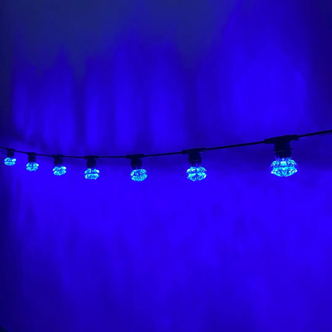 50m Blue Cabochon Festoon Lighting Bundle (0.5m Spacing) - Festoon Lighting