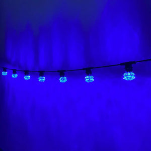 50m Blue Cabochon Festoon Lighting Bundle (0.5m Spacing) - Festoon Lighting